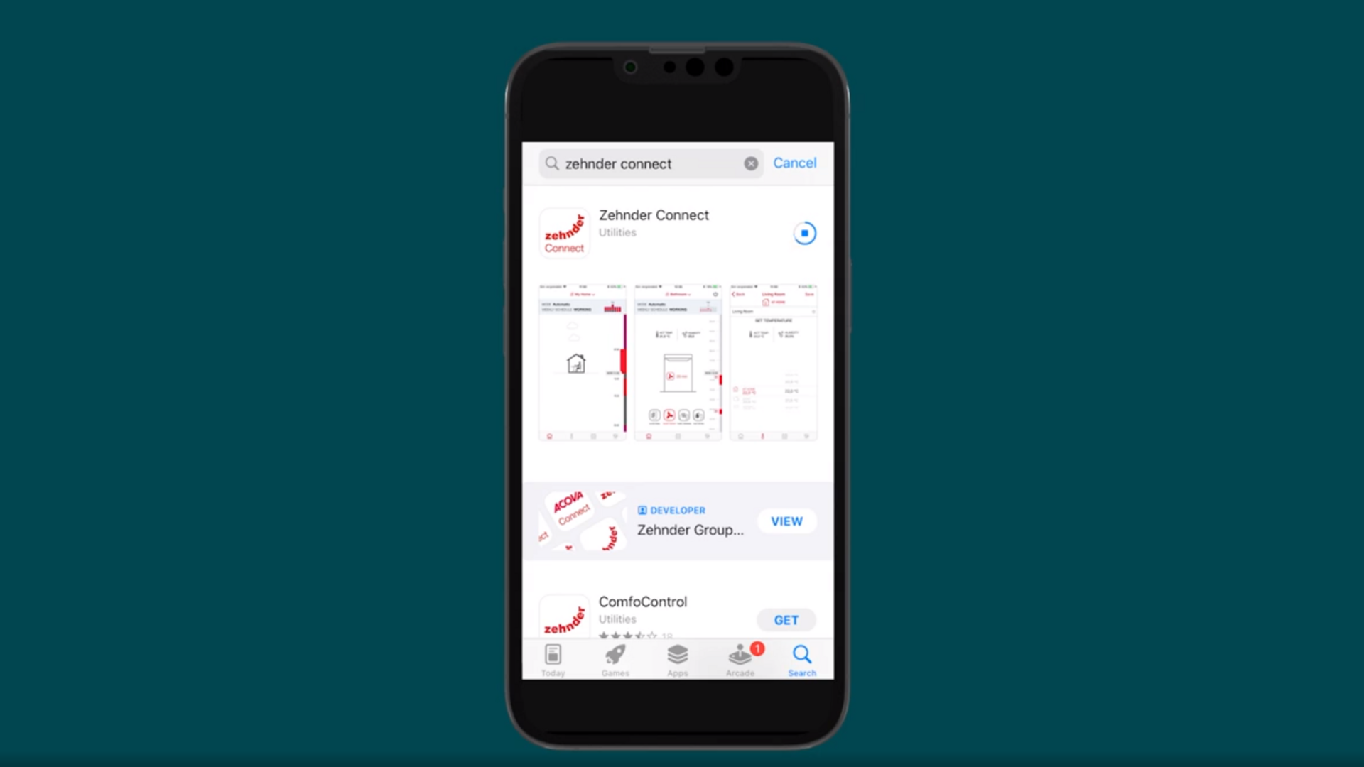 Video per controllo app Zehnder Connect tramite smartphone