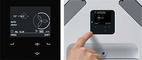 Display an Lüftungsgerät