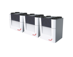 Drei Lüftungsgeräte in einer Reihe