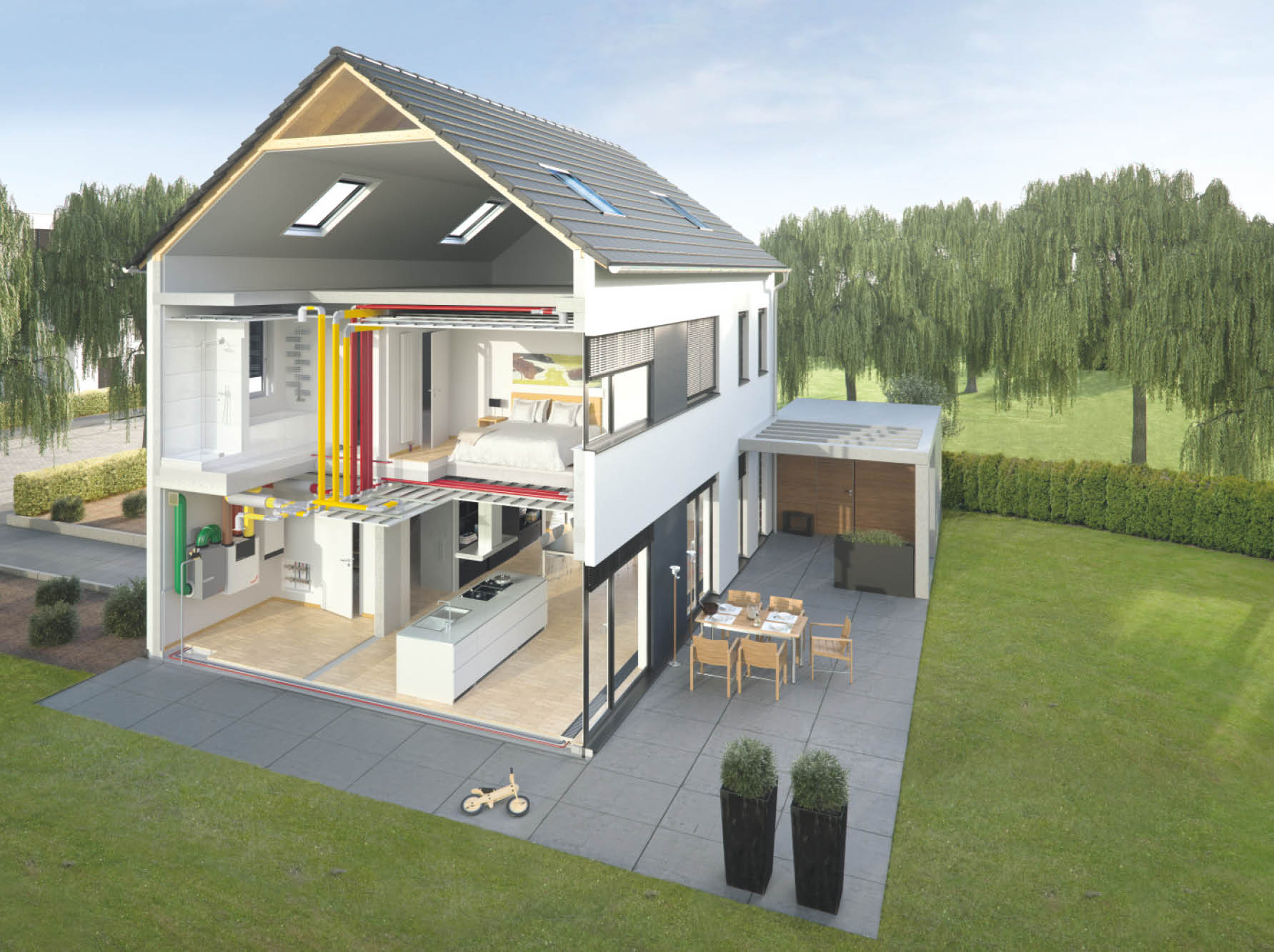 [Translate to Deutsch:] Komfortlüftung im Einfamilienhaus