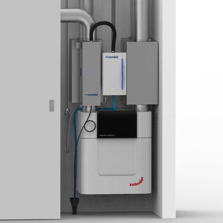 l'umidificazione attiva dell'aria integrata nel sistema di ventilazione